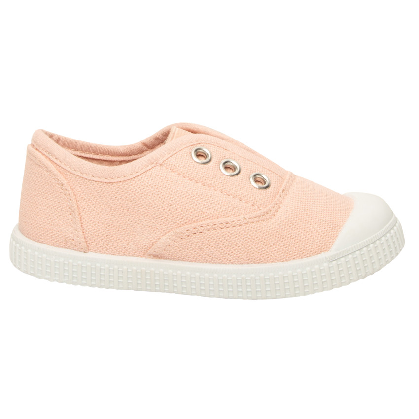 Baskets basses en toile sans lacets - Nude