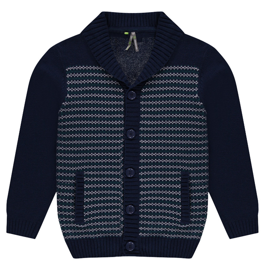Junior - Gilet en tricot fantaisie col châle 