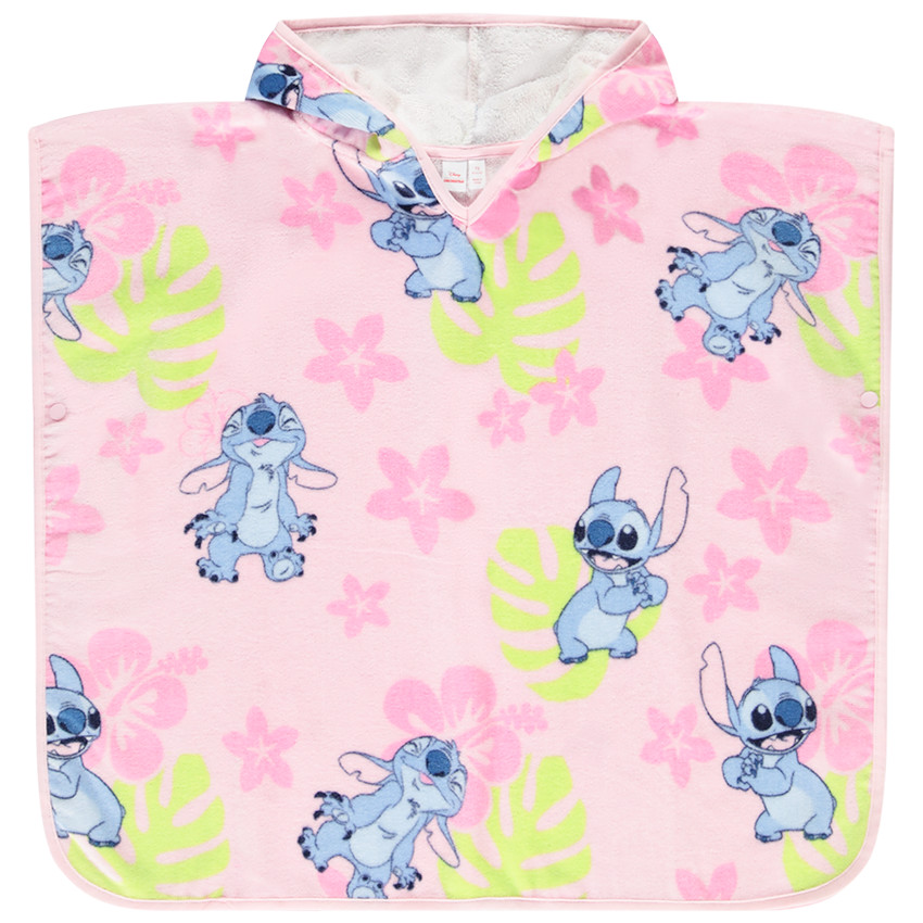 Poncho de bain imprimé Stitch Disney pour fille 