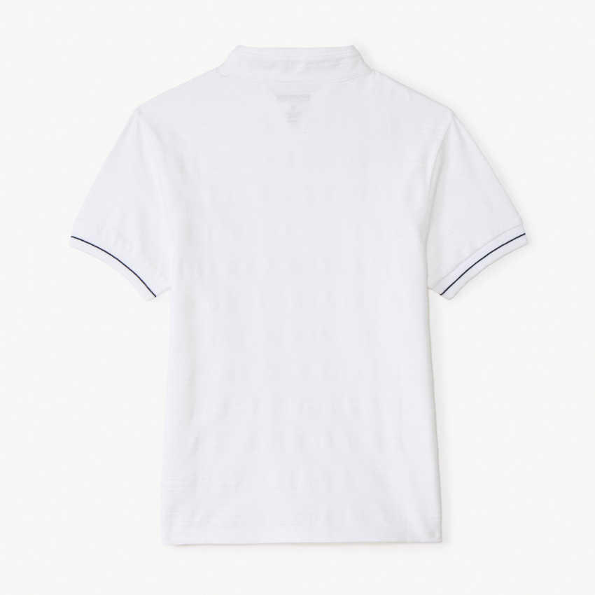 Polo manches courtes col mao broderie palmier pour garçon 