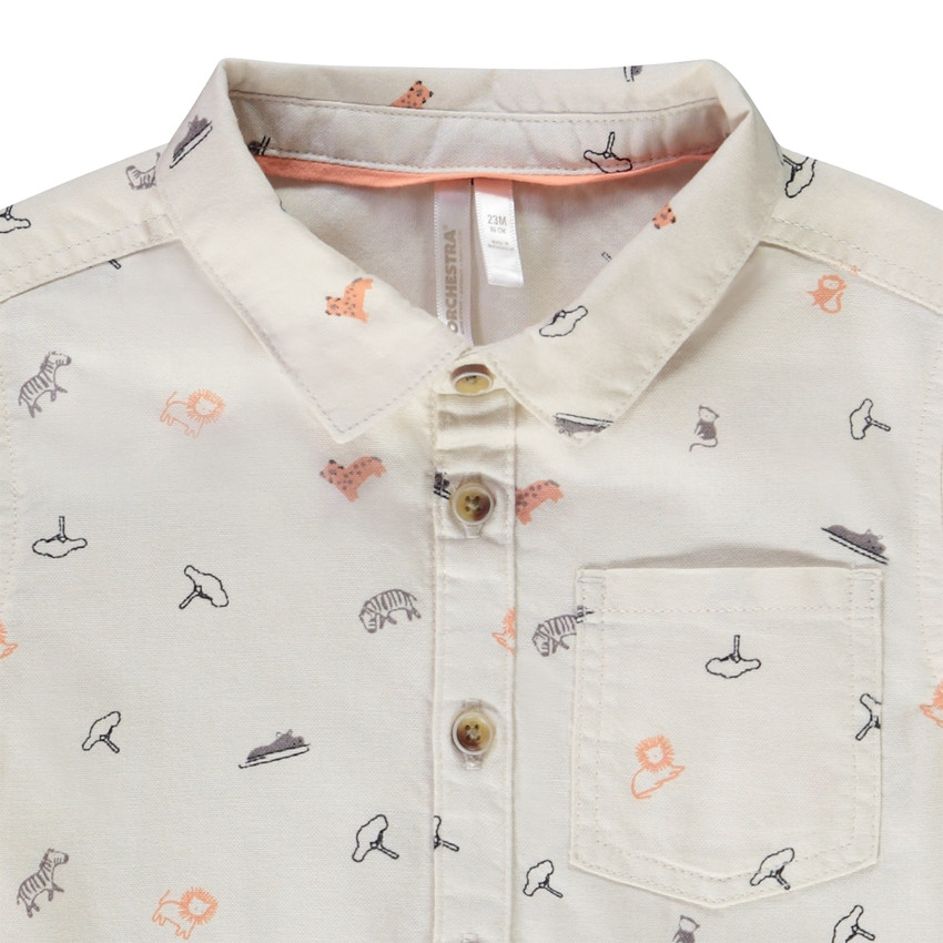 Chemise manches longues imprimé safari pour bébé garçon 