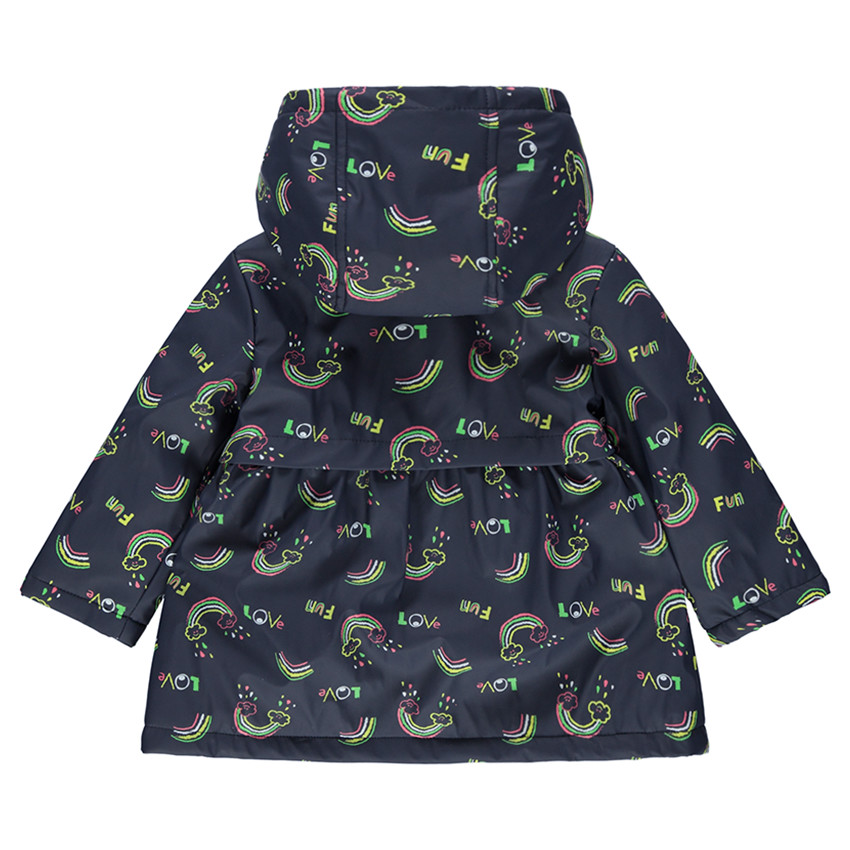 Coupe-vent doublé sherpa à arcs-en-ciel printés 