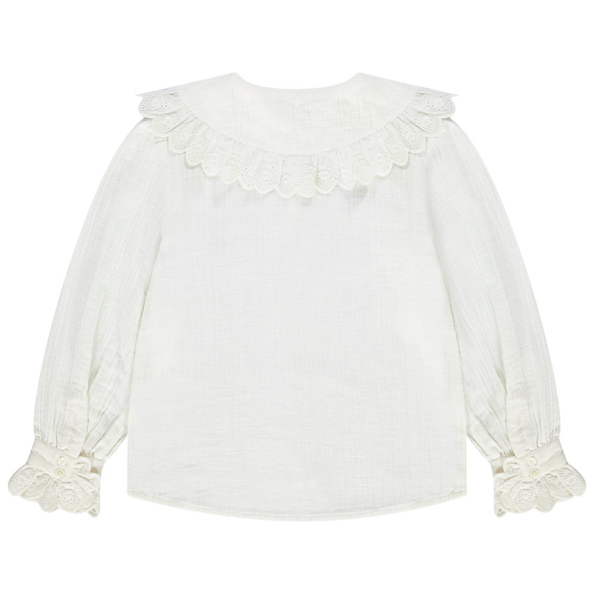 Chemise manches longues en double gaze de coton pour fille 