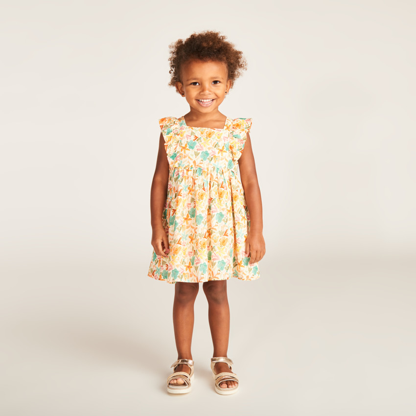 Robe manches courtes imprimée florale pour bébé fille