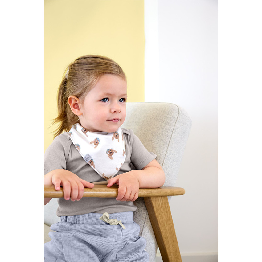 Lot de 2 bavoirs bandanas imperméable Tiny Team Dog 