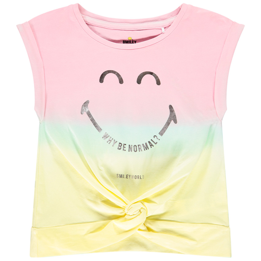 T-shirt manches courtes dégradé print SmileyWorld pour fille 