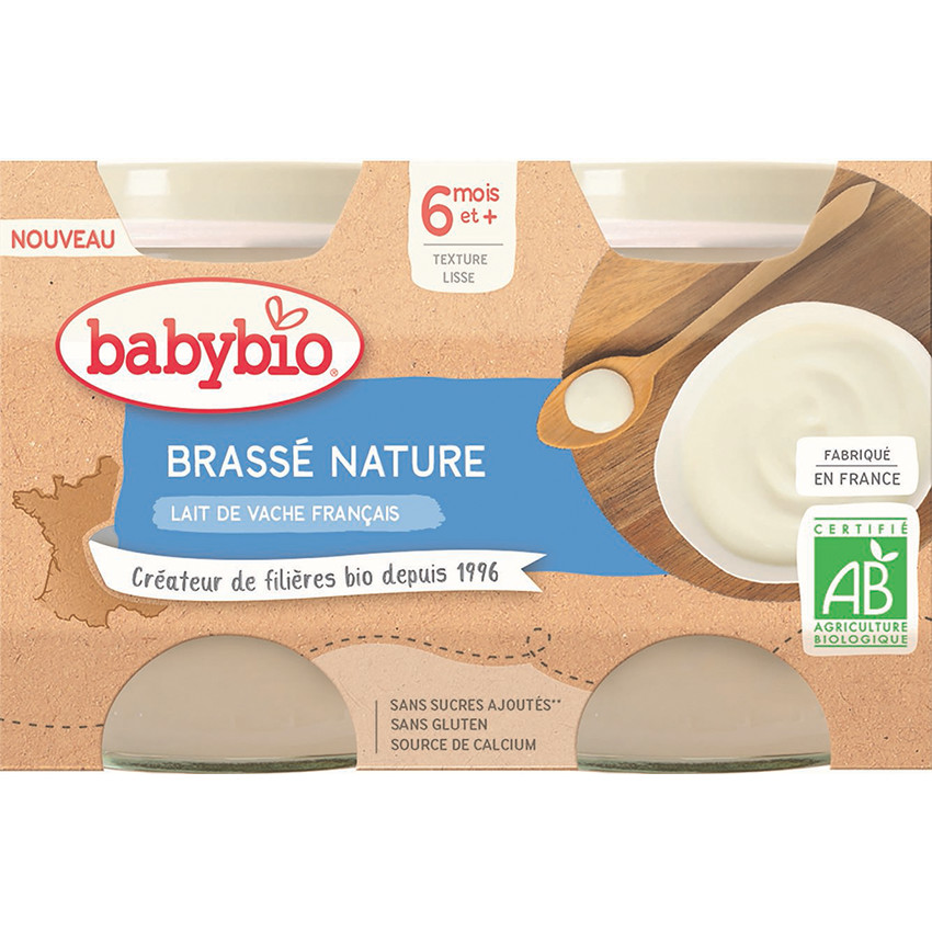 Brassé au lait de vache nature 2x130 g Main Brassé au lait de vache nature 2x130 g