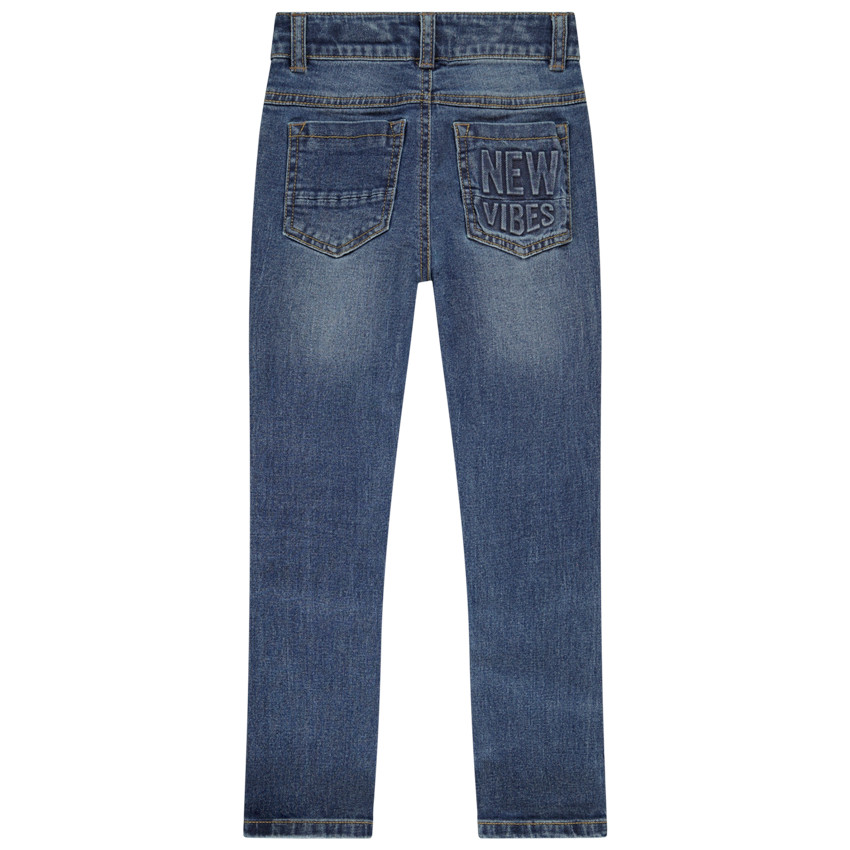 Jean skinny effet used à texte en relief pour garçon 