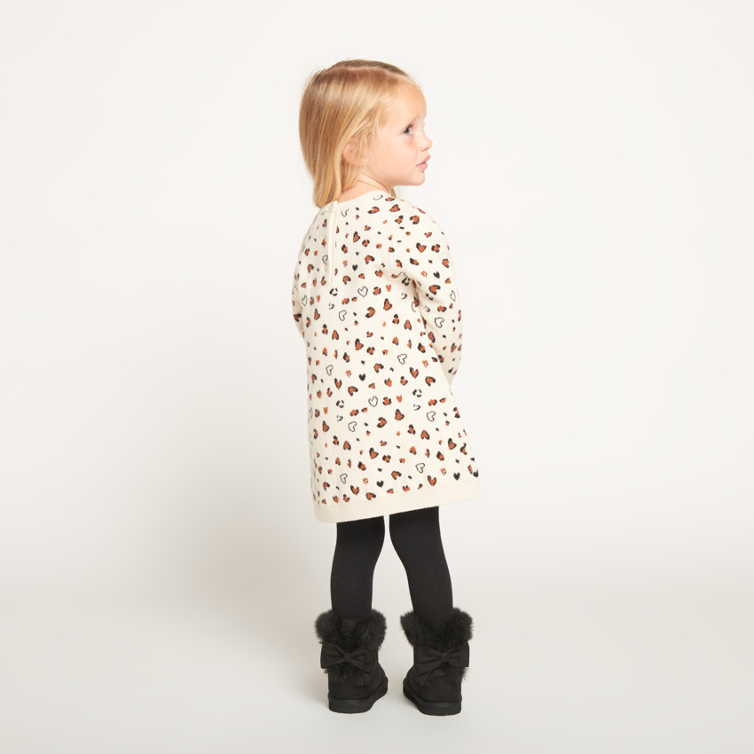 Robe pull en tricot motifs fantaisie pour bébé fille 