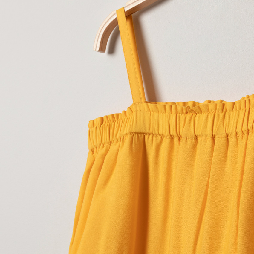 Robe à fines bretelles finition brodée 