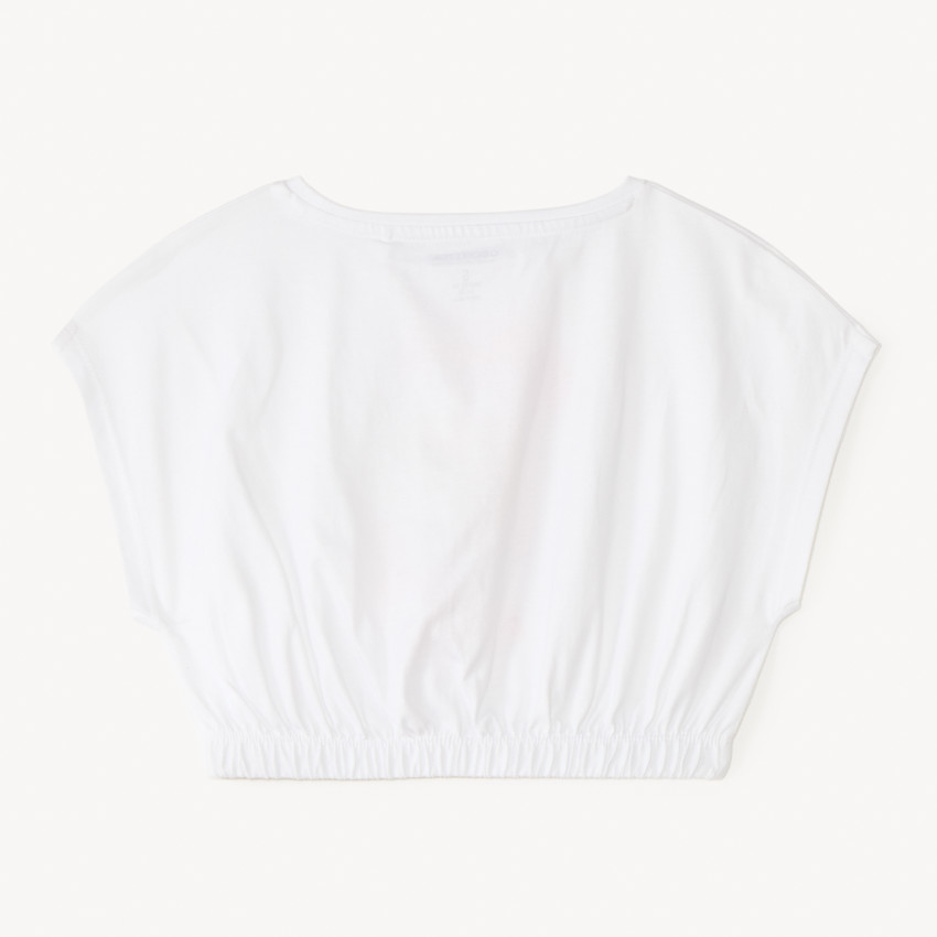 T-shirt manches courtes forme boîte court print fantaisie pour fille 
