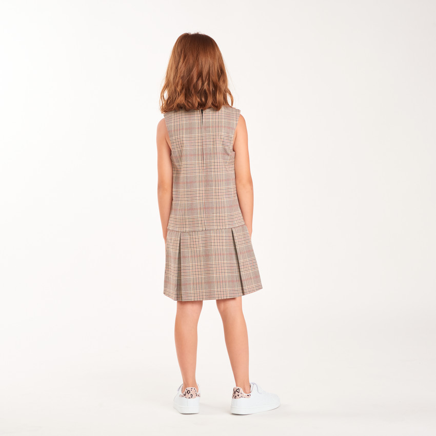 Robe fille droite à carreaux écossais 