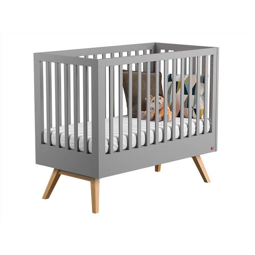Lit Nautis évolutif 70 x 140 cm - Gris / Bois 