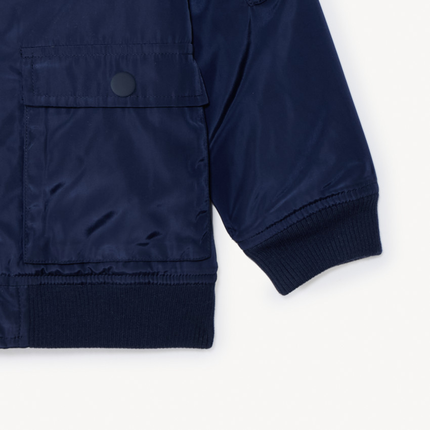 Blouson teddy bleu marine en toile doublé pour garçon  