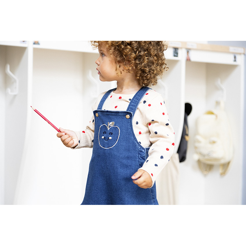 T-shirt manches longues en maille pointelle coton pour bébé fille 