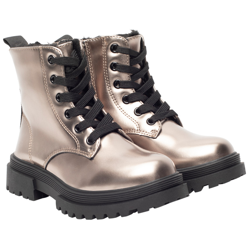 Bottillon nacrés avec doublure en fourrure et semelle chunky pour fille  