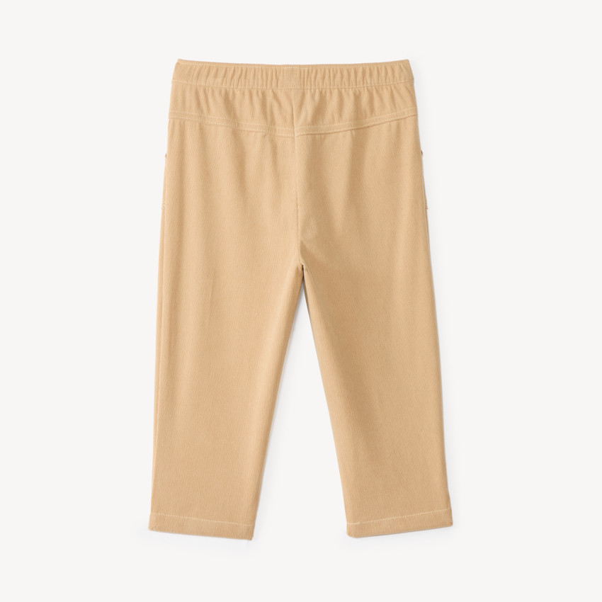 Pantalon bébé fille en velours avec broderies fleuries 