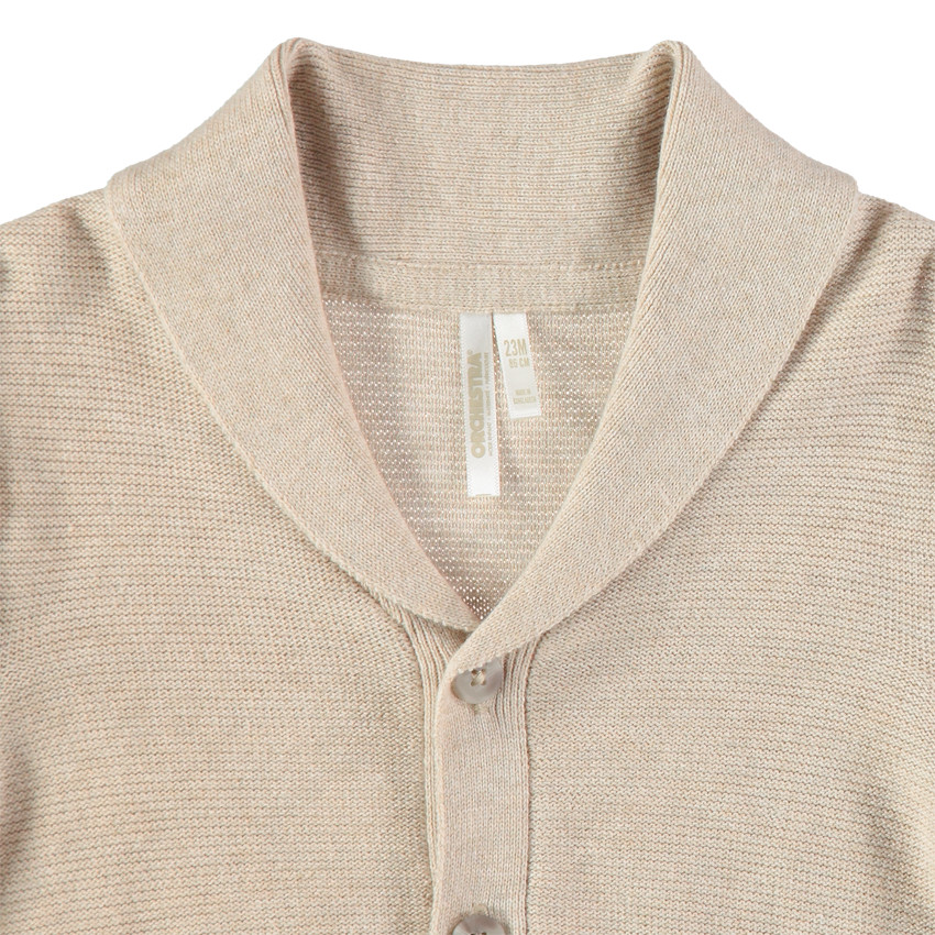 Gilet en maille col châle 