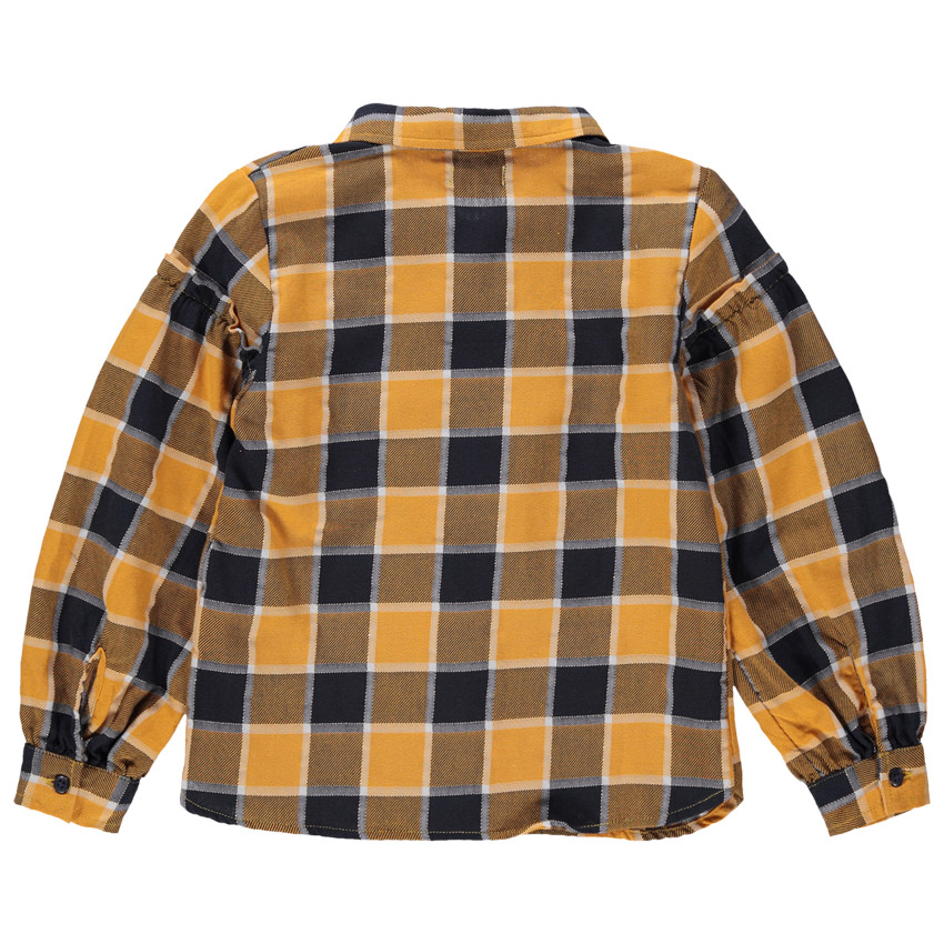 Chemise manches longues à carreaux volantée 