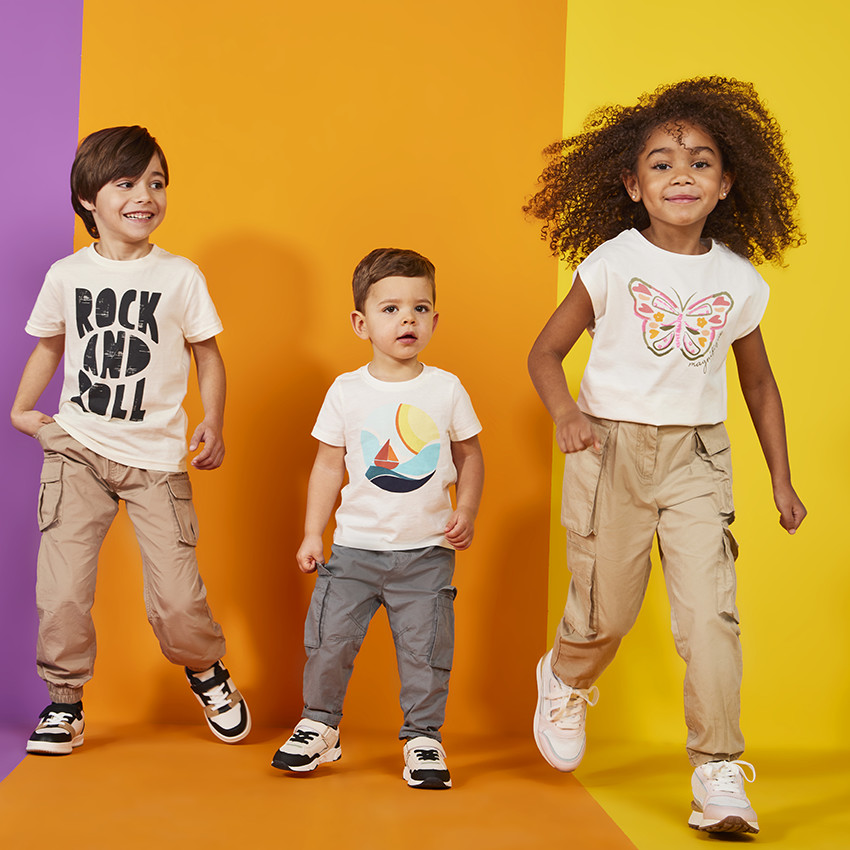 Pantalon cargo en toile unie pour bébé garçon 