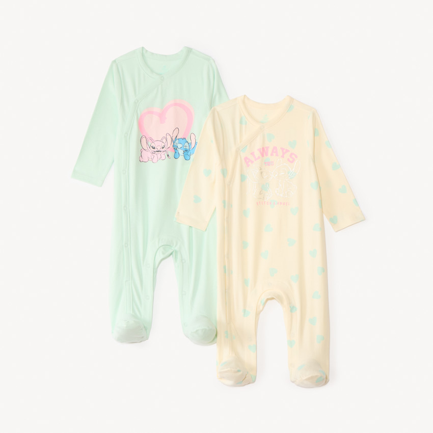 Lot de 2 dors-bien en jersey Stitch & Angel Disney pour bébé fille 