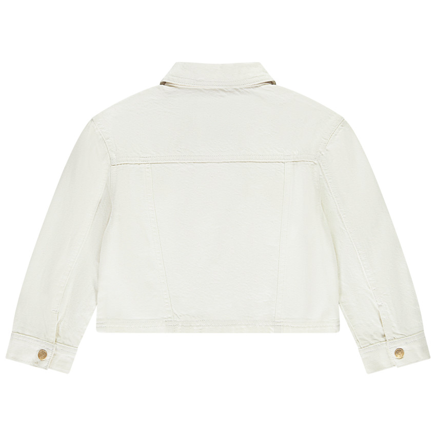 Veste courte en jean avec rivets pour fille 