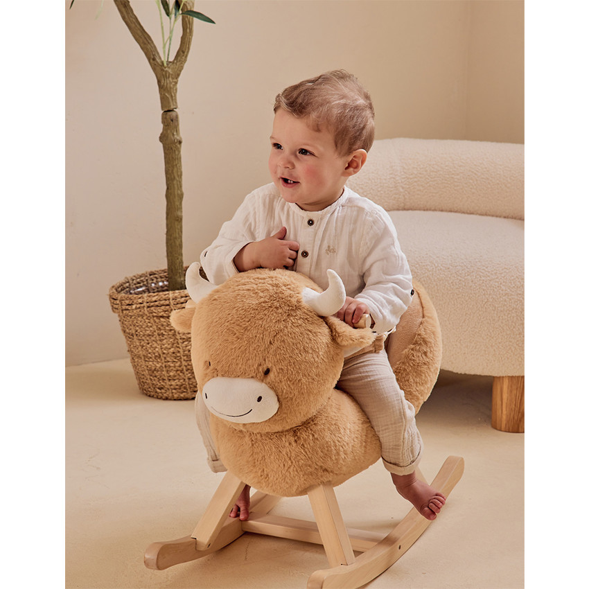 Animal à bascule Vache Fluffy Beige 