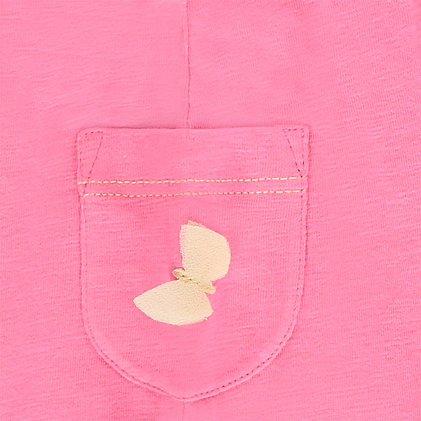 Ensemble avec tunique à manhes volantées et sarouel en jersey rose 