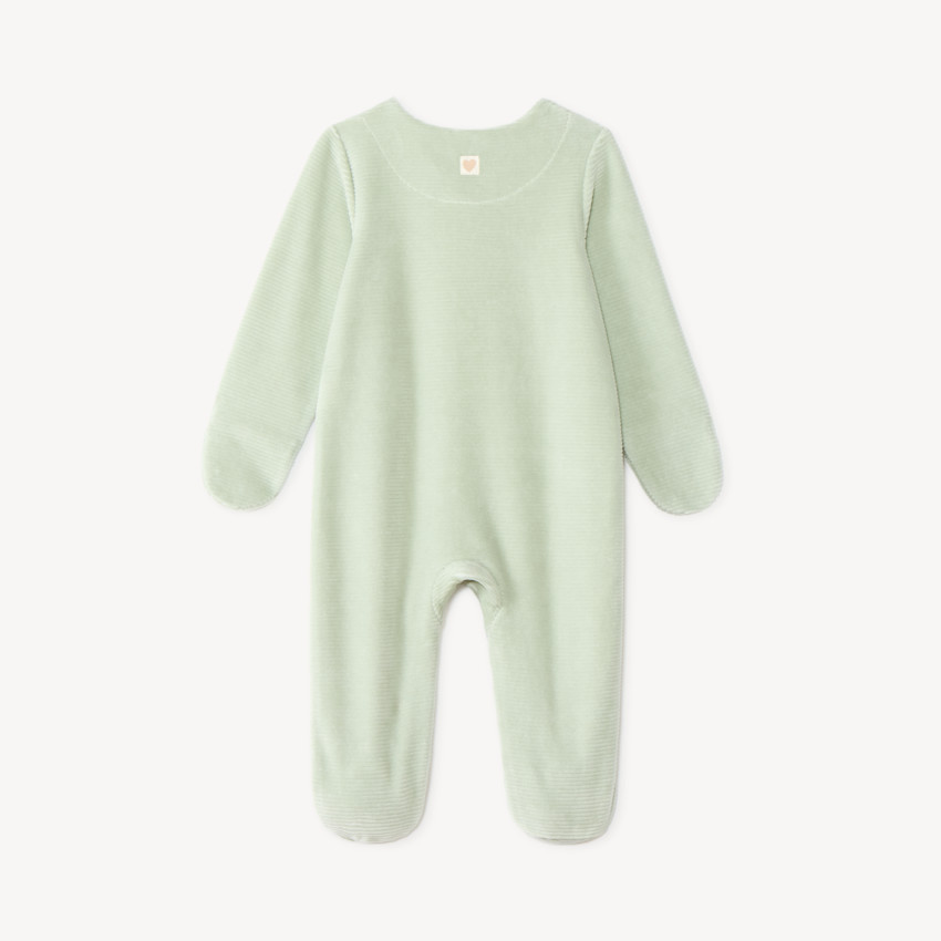 Dors-bien bébé en velours bébé broderie ourson 