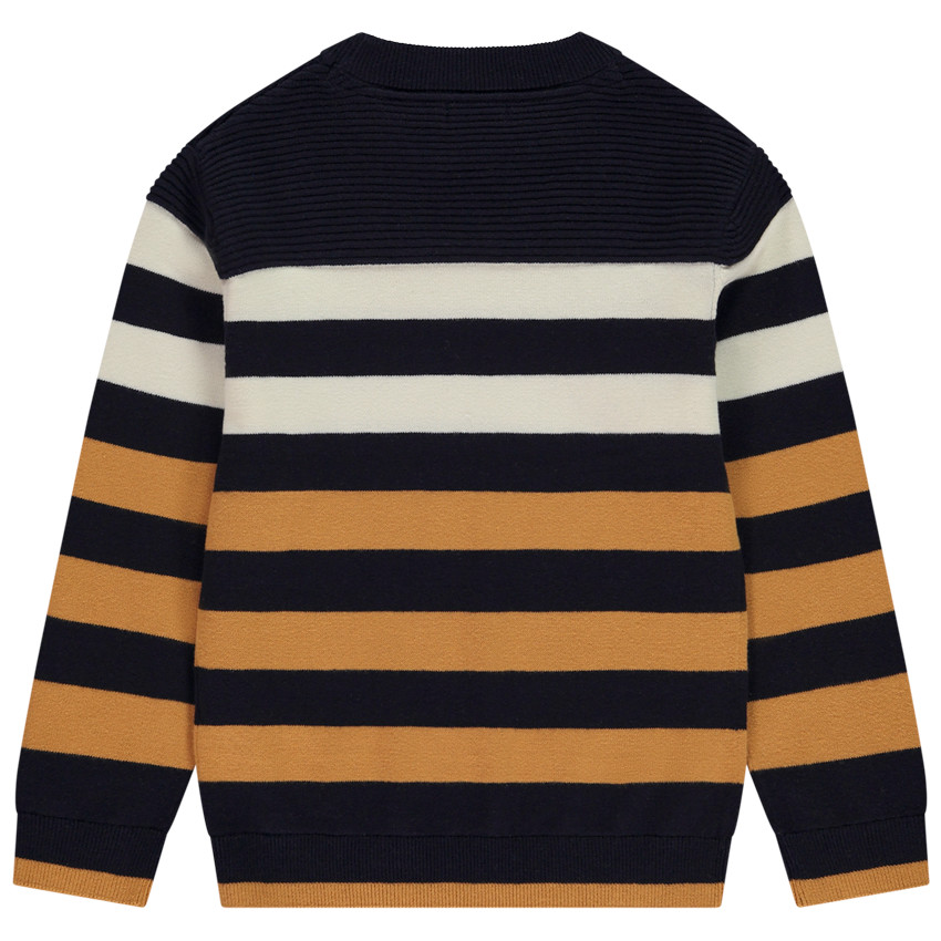 Pull en tricot fantaisie raye pour garcon