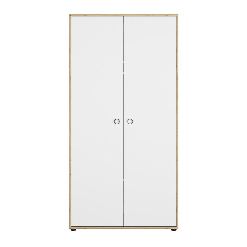 Armoire 2 portes Arthur - Blanc/Chêne 