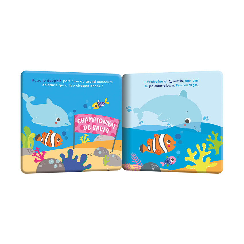 Livre de bain "Hugo le dauphin" avec jouet aspergeur 