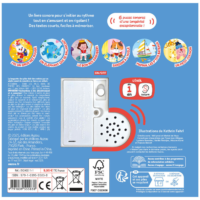 Livre sonore mes comptines "Pour rigoler" 1an+ 