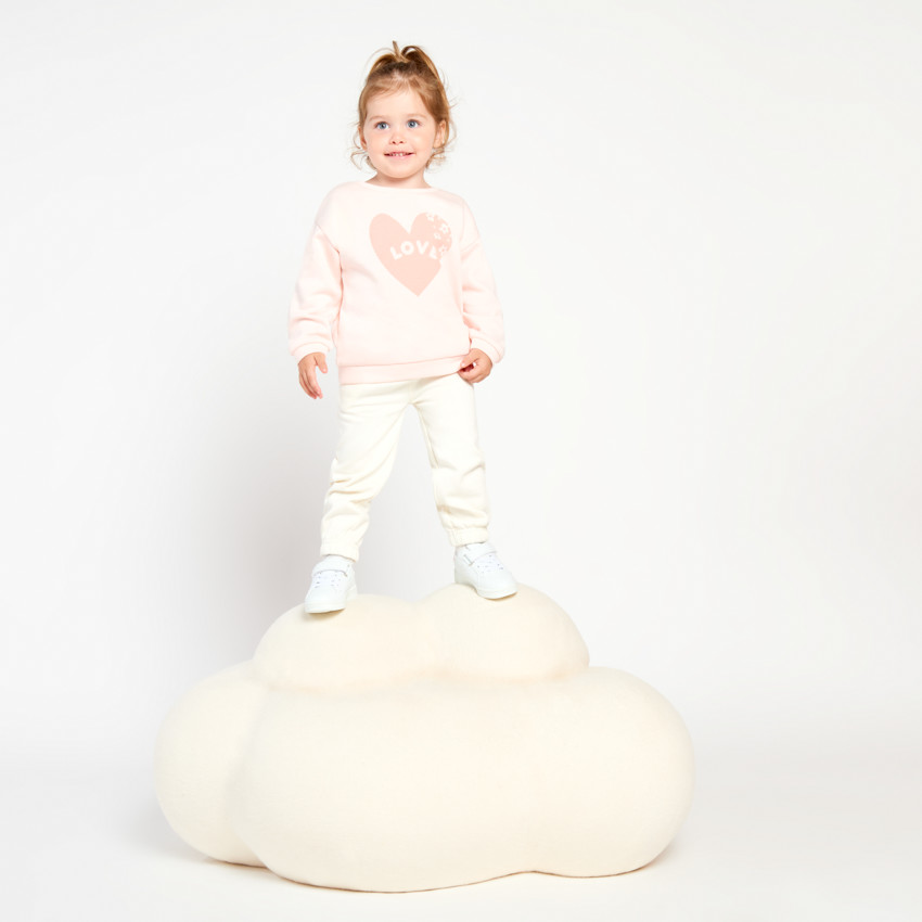 Sweat molleton print cœur "Love" pour bébé fille  
