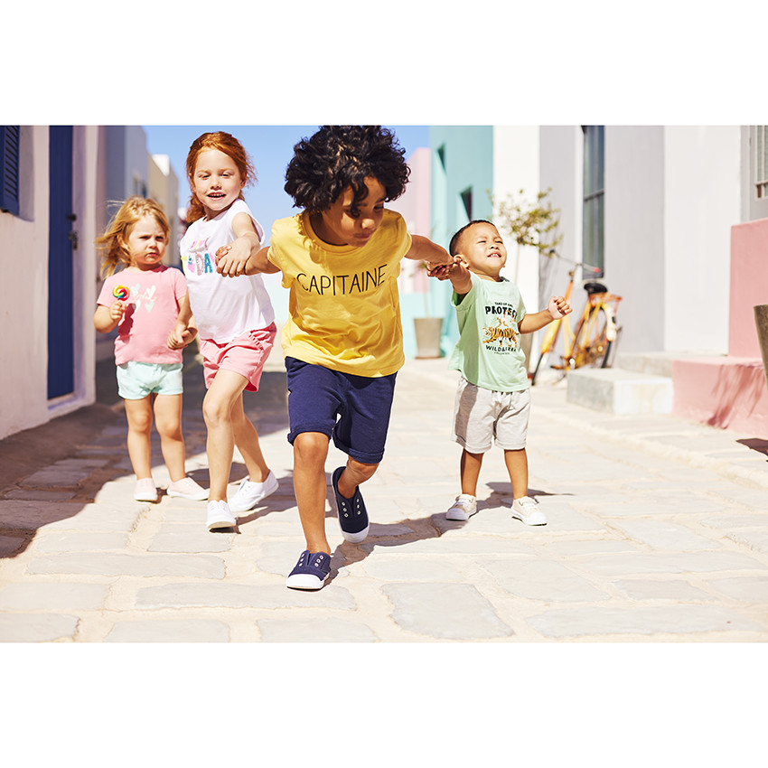 Short en twill avec poches volantées pour fille 