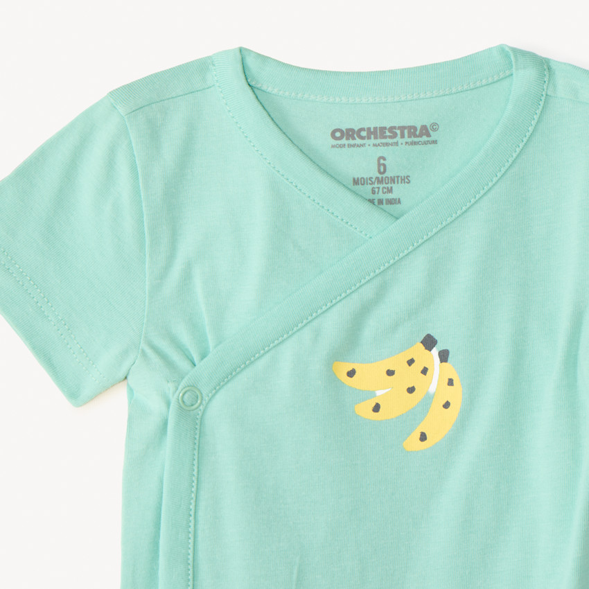 Lot de 7 bodies manches courtes motifs jungle pour bébé garçon (ouvertures différentes selon l'âge) 