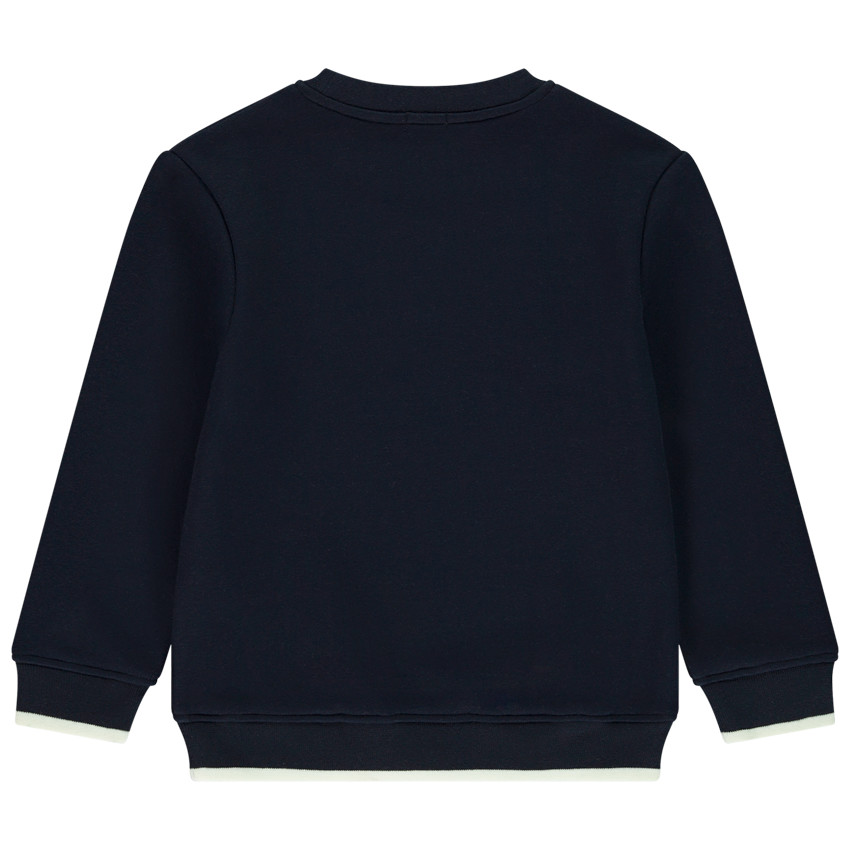 Sweat en molleton et contrecolle velours + broderie pour garçon 
