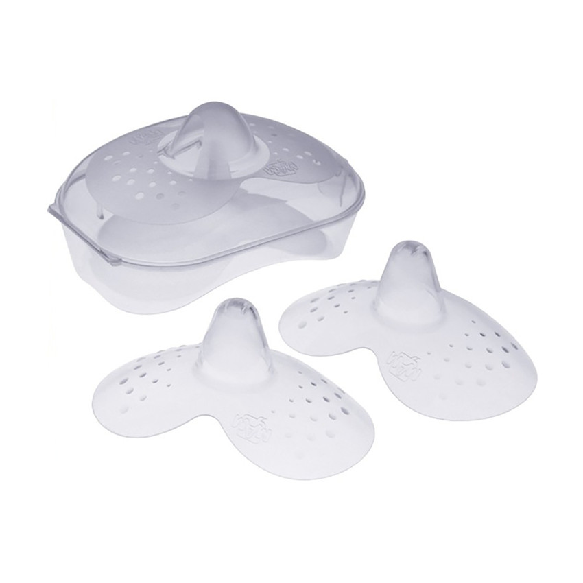 Lot de 2 bouts de sein en silicone taille M avec boîte de stérilisation 