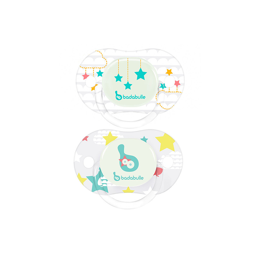 Lot de 2 sucettes phosphorescentes Star dream - 6/12 mois 