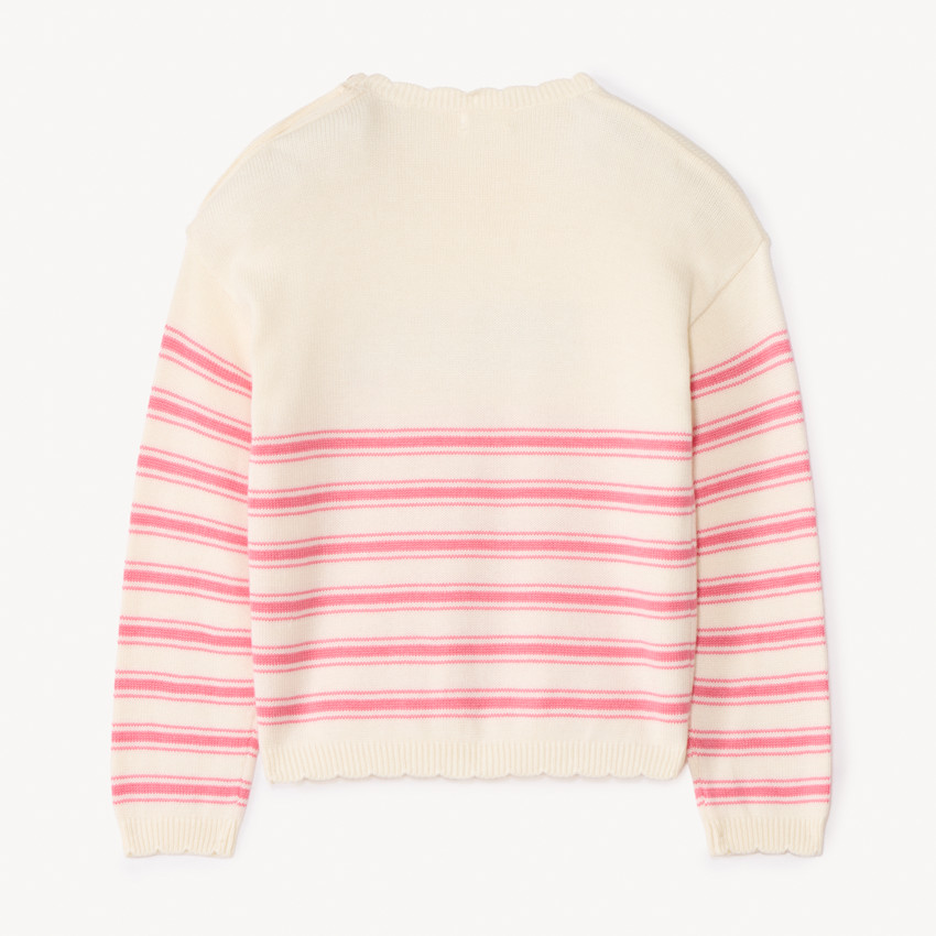 Pull à rayures en tricot motifs fantaisie pour fille 