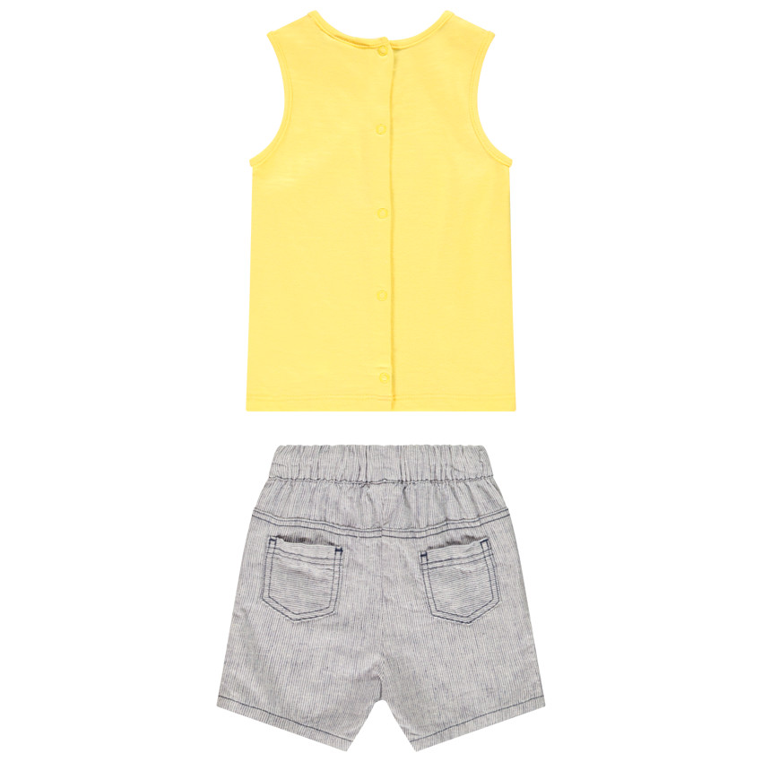 Ensemble 2 pièces débardeur et bermuda motif baleine pour bébé garçon 