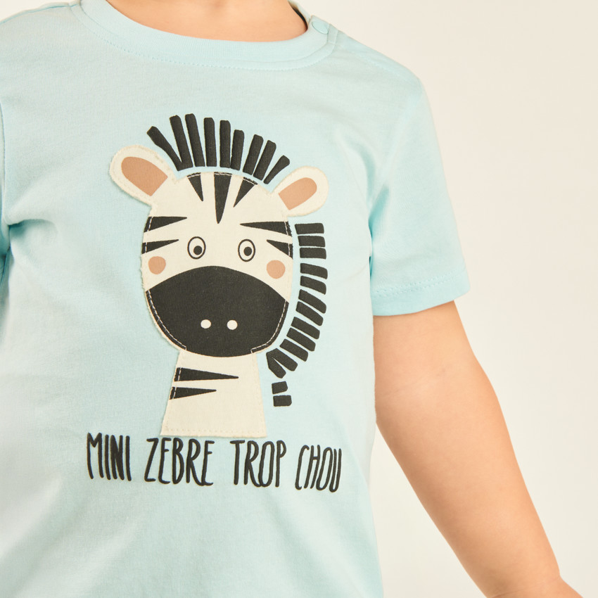 T-shirt manches courtes uni Zèbre pour bébé garçon 