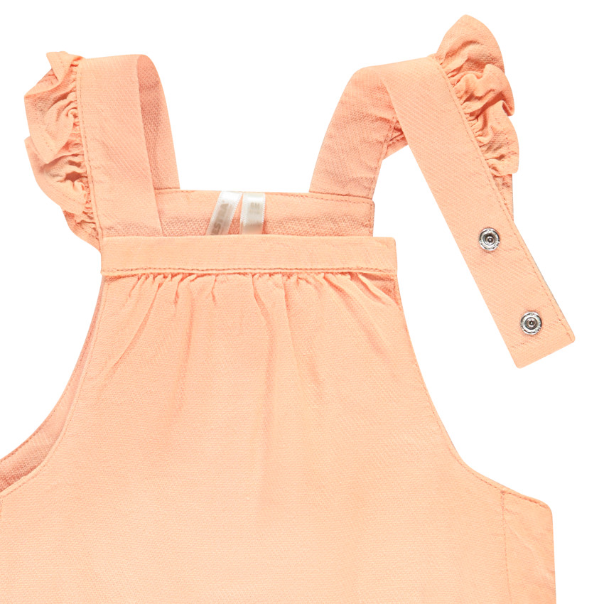 Ensemble salopette uni + t-shirt imprimé fantaisie pour bébé fille 