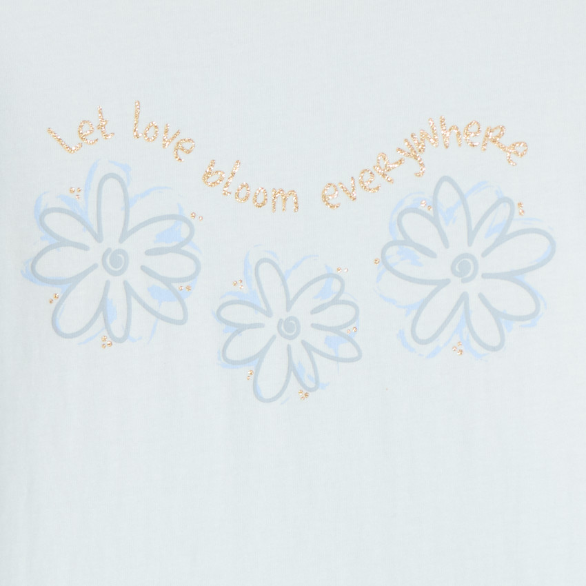 T-shirt manches longues print pailleté pour fille 