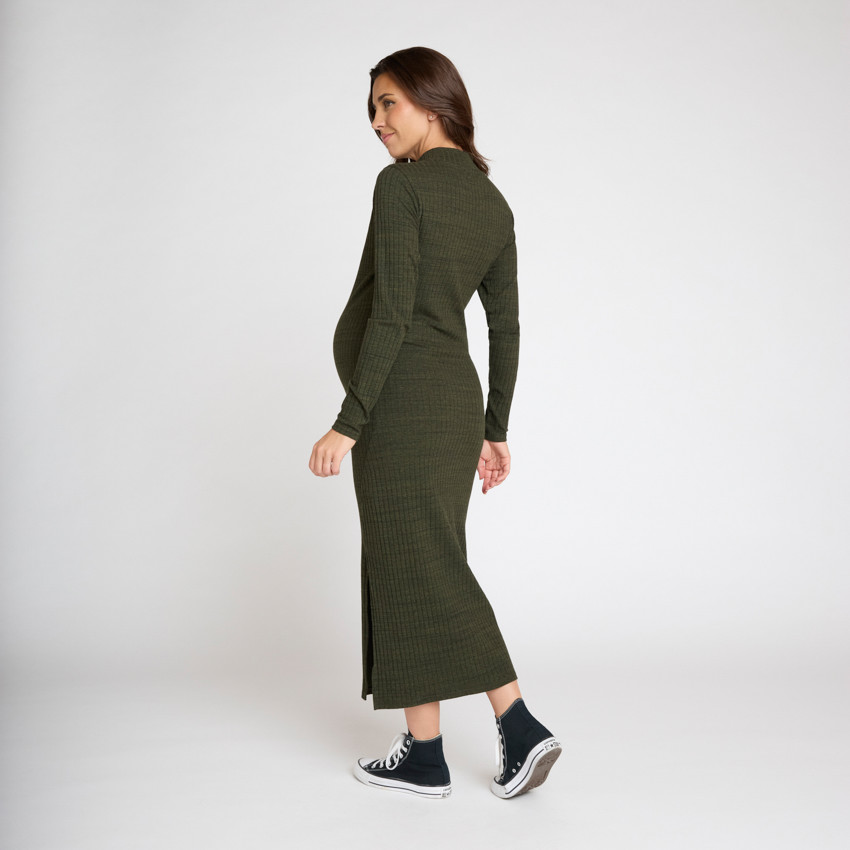 Robe longue moulante à manches longues pour femme 