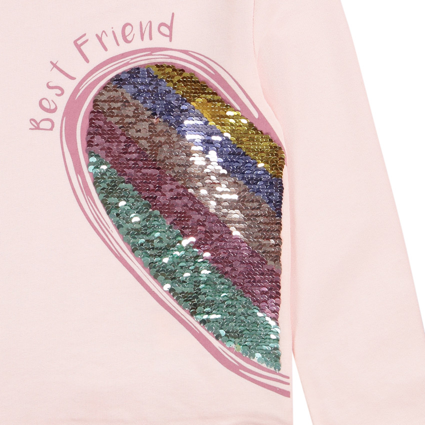 Sweat en molleton avec sequins pour fille Main Sweat en molleton avec sequins pour fille