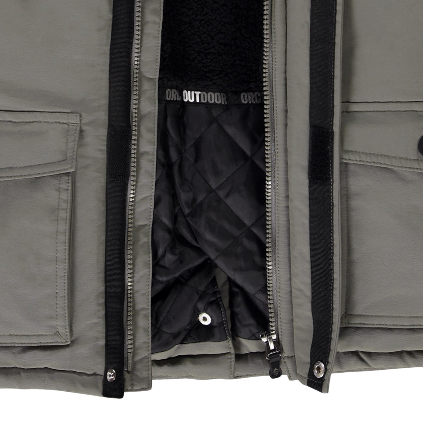 Parka à capuche en fausse fourrure amovible pour garçon 