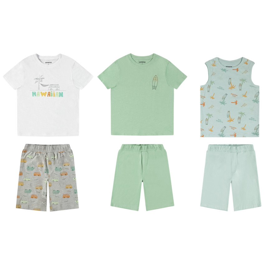 Lot de 3 pyjamas courts 2 pièces fantaisie pour garçon