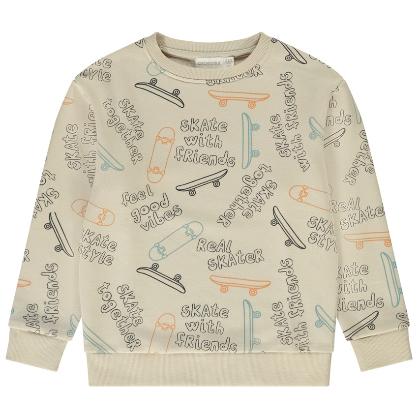 Sweat molleton imprimé skateboard pour garçon 