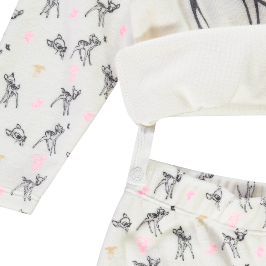 Pyjama 2 pièces en velours imprimé Bambi Disney pour bébé fille 